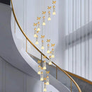 Axyaa Modern Crystal Chandelier Stair Pendant Living Room Interior Lighting