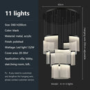 Axyaa Gold Acrylic LED Pendant Chandelier for Modern Luxury Living Room Lighting