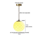 Axyaa Nordic Ceramic Sphere Pendant Light - Modern Bedroom LED Hanging Lamp