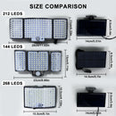 Axyaa 268/144LED Solar Security Wall Light with Remote Motion Sensor - Waterproof Garden Street Lamp