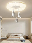 Axyaa Bubble Cloud Bear Ceiling Lamp: French Cream Style for Master Bedrooms & Kids Rooms