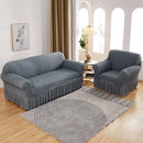 Axyaa Seersucker Universal Sofa Cover Slipcover Elastic Thickening - Fits Most Sofas