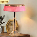 Axyaa Cream Wind Crystal LED Desk Lamp for Home Decoration in Bedroom & Living Room