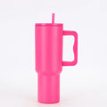 Axyaa Stainless Steel Vacuum Tumbler Mug Handle Straw Lid Cold Hot Drink Travel Car