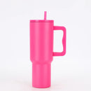 Axyaa Stainless Steel Vacuum Tumbler Mug Handle Straw Lid Cold Hot Drink Travel Car