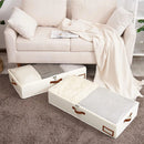 Axyaa Foldable Under Bed Storage Bag Beige Large Capacity Clear Window Handles