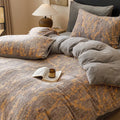 Luxury Milk Velvet Bedding Set, Floral Duvet Cover, Warm Flannel Fleece Linens