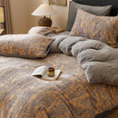 Luxury Milk Velvet Bedding Set, Floral Duvet Cover, Warm Flannel Fleece Linens