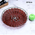 Axyaa Handwoven Fruit Platter: Plastic Imitation Vine, 10 Sizes, Brown Serving Basket