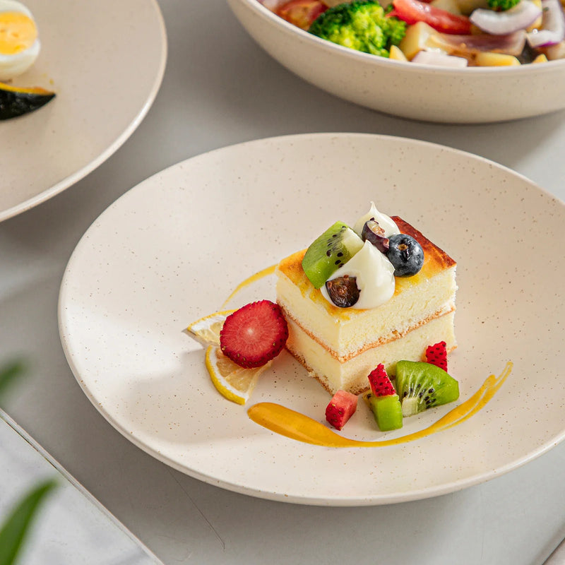 Axya Stoneware Tableware Set for 4/8/12 | Dinner/Dessert/Soup Plate Bowl Service