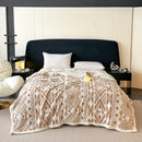 Axyaa Geometric Jacquard Fleece Blanket | Autumn Winter Plush Throw for Sofa