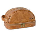 Axyaa Leather Toiletry Bag: Large Organizer with Hanging Hook - Men's Travel Gift
