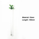 Axyaa Cactus Glass Stir Stick: Colorful, Long Handle for Cocktails, Juice, Coffee