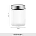 Axyaa Glass Storage Jar Kitchen Tea Coffee Bean Sealed Metal Lid Home Decor