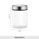 Axyaa Glass Storage Jar Kitchen Tea Coffee Bean Sealed Metal Lid Home Decor
