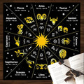 Zodiac Tarot Tablecloth Altar Cloth by Axyaa: Pagan Clock Pendulum Mat