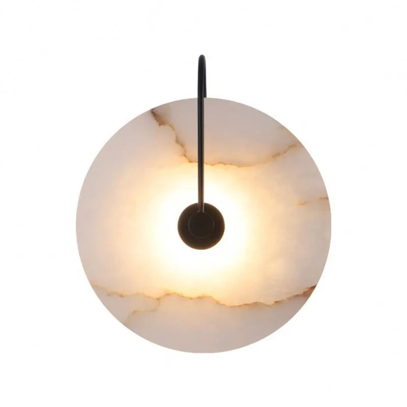 Axyaa Circle Wall Light: Modern Art Stone LED Wall Lamp for Indoor Bedroom, Living Room, Hotel