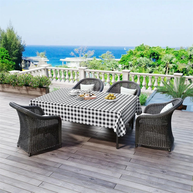 Axyaa Waterproof Buffalo Plaid Tablecloth for Dining Kitchen Outdoors