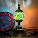 Axyaa Vintage Turkish Mosaic Table Lamp Handcrafted Glass Night Light