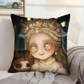 Axyaa Anime Bed Pillow Case 45x45 Decorative Cushion Cover Home Sofa Decor