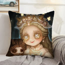 Axyaa Anime Bed Pillow Case 45x45 Decorative Cushion Cover Home Sofa Decor