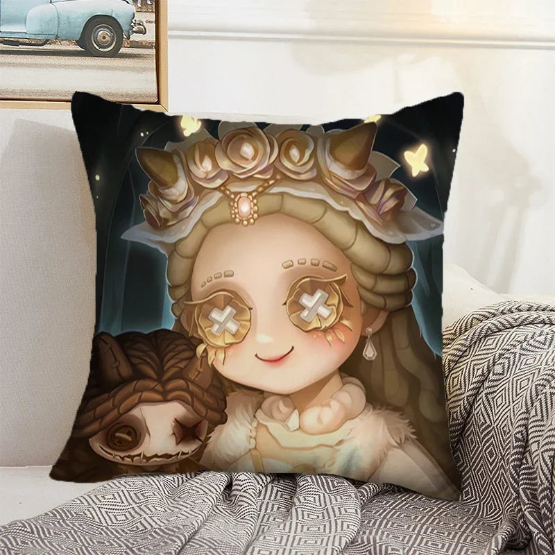 Axyaa Anime Bed Pillow Case 45x45 Decorative Cushion Cover Home Sofa Decor
