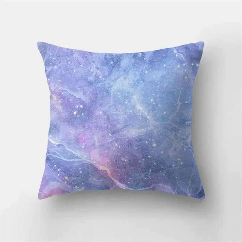 Axyaa Pink Sky Clouds 45x45cm Polyester Cushion Cover for Home Decor