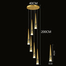 Axyaa Crystal Chandelier: Modern Stair Pendant Light for Living Room & Interior Lighting