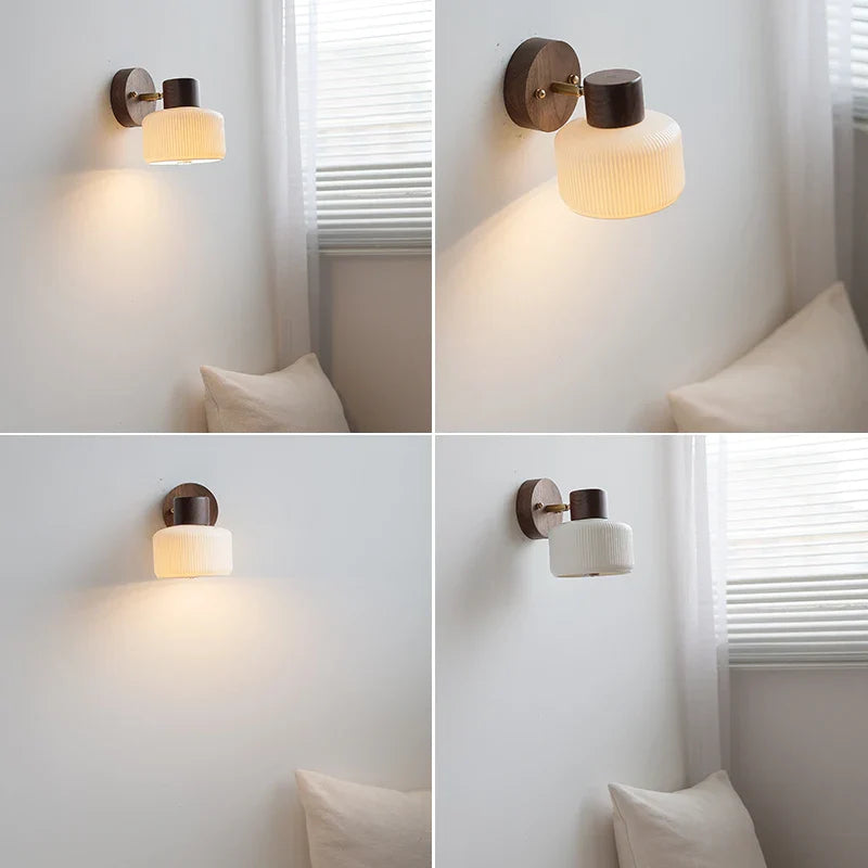 Axyaa White Ceramic LED Wall Lamp for Living Room, Bathroom, Stair Light