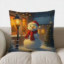 Santa Winter Scene Pillow Cover for Sofa, Bedroom or Car by Axyaa