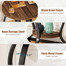 Axyaa Half-Round End Table Set, 2-Tier Wooden Semi Circle Side Table