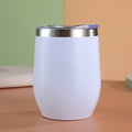 Axyaa Stainless Steel Thermos Bottle, 12oz Eggshell Cup for Travel, Office, School
