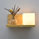 Nordic Green Plant Pot Wooden Lamp by Axya: Modern LED Wall Light for Home Decor