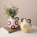 Axyaa Geometric Graffiti Ceramic Vase Flowerpot for Stylish Home Decor