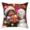 Axyaa Black Santa Claus LED Light Pillowcase for Merry Christmas Party Home Decor