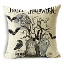 Axyaa Halloween Bat Pumpkin Illustration Pillowcase Sofa Lumbar Pillow Cover