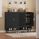 Axyaa 4-Door Shoe Storage Cabinet with Adjustable Shelves and Metal Legs