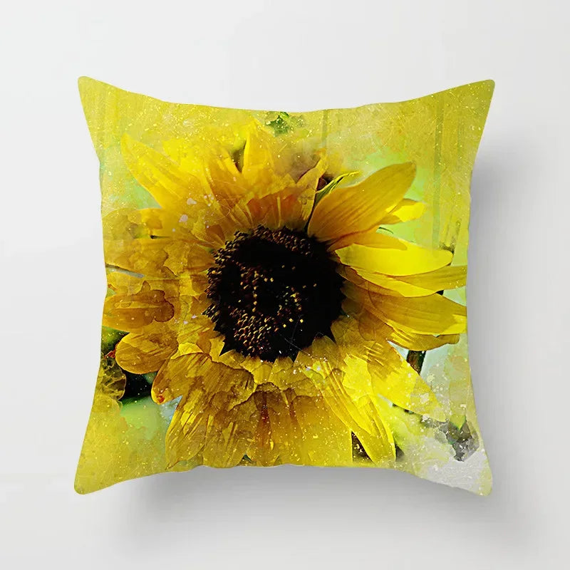 Axyaa Strawberry Plant Flower Cushion Cover for Room Decoration