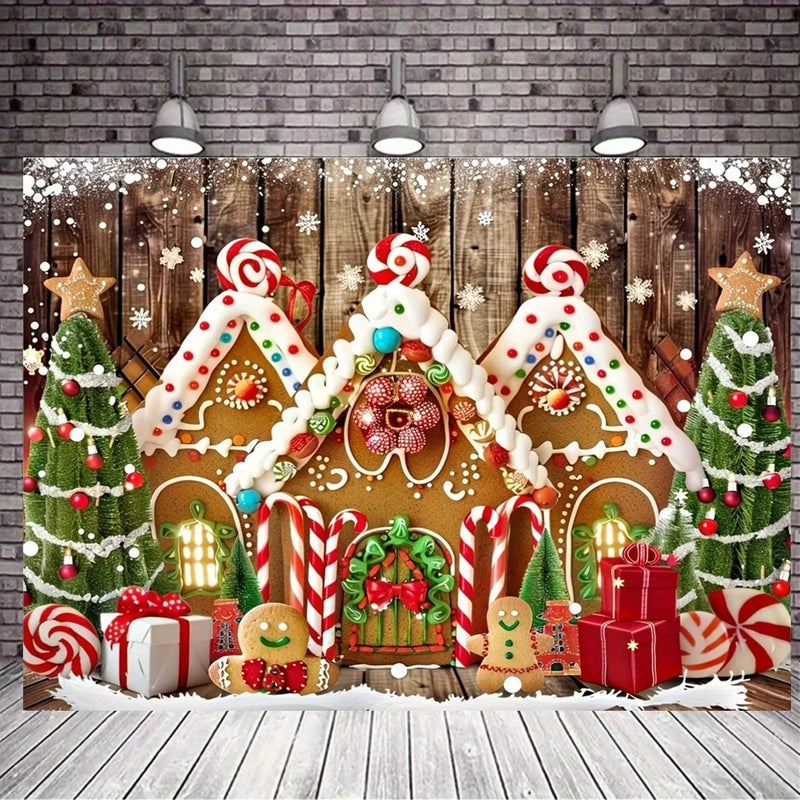 Axyaa Christmas Gingerbread House Tree Hanging Wall Decoration Blanket