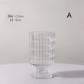 Axyaa Red Glass Vase for Stylish Living Room Decor, Elegant Hydroponic Flower Arrangement