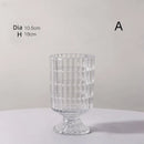 Axyaa Red Glass Vase for Stylish Living Room Decor, Elegant Hydroponic Flower Arrangement
