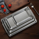 Axyaa Stainless Steel Rectangular Plate for Steak, BBQ, Snacks, and Storage