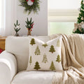 Axyaa Christmas Embroidered Pillow Cover Trees Deer Snowflakes 45x45cm 30x50cm