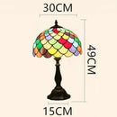 Axyaa Retro Mediterranean Stained Glass Table Lamp LED for Home Decor
