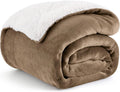 Axyaa Sherpa Fleece Blanket - Cozy & Plush Throw for Couch - Camel