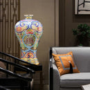 Axyaa Plum Design Cloisonne Enamel Ceramic Vase: Asian Style Home Decor & Table Centerpiece