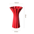 Axyaa Geometric Fold Pattern Ceramic Vase - Red Flower Arrangement and Home Decor Accessory