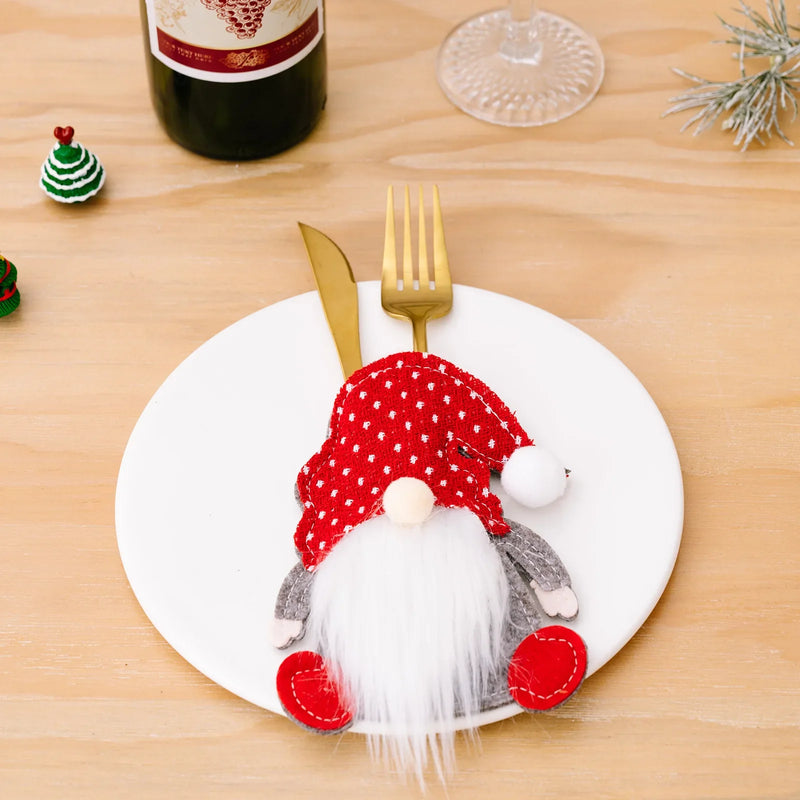 Axyaa Rudolph Christmas Cutlery Holder Set - Festive Tableware Decor