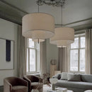 Axyaa Nordic Fabric LED Chandelier Pendant Light for Living Room Dining Bedroom Bar