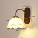 Axyaa Walnut Wood LED Wall Light Sconce Fixture with Pull Chain Switch